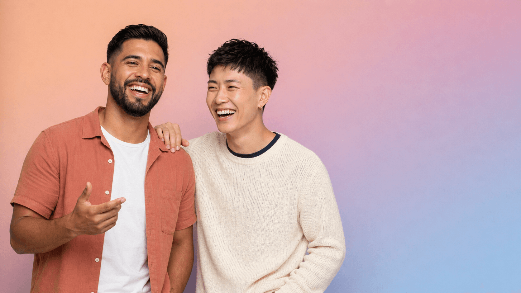 Two patients standing together — Get PrEP, Give PrEP